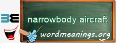 WordMeaning blackboard for narrowbody aircraft